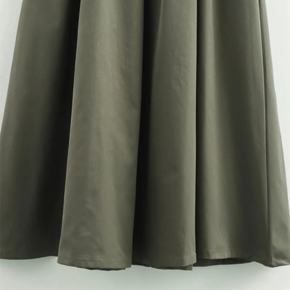 Quinn – Women’s Pleated Zip-Front Midi Dress Sleeveless Elegant Bodycon - Auvrya