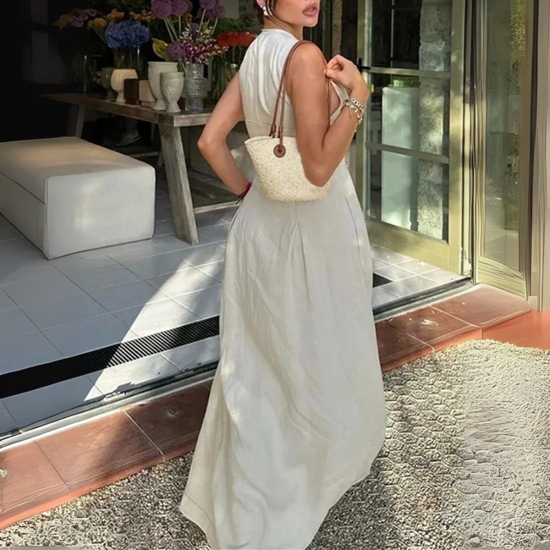 Quinn – Women’s Pleated Zip-Front Midi Dress Sleeveless Elegant Bodycon - Auvrya