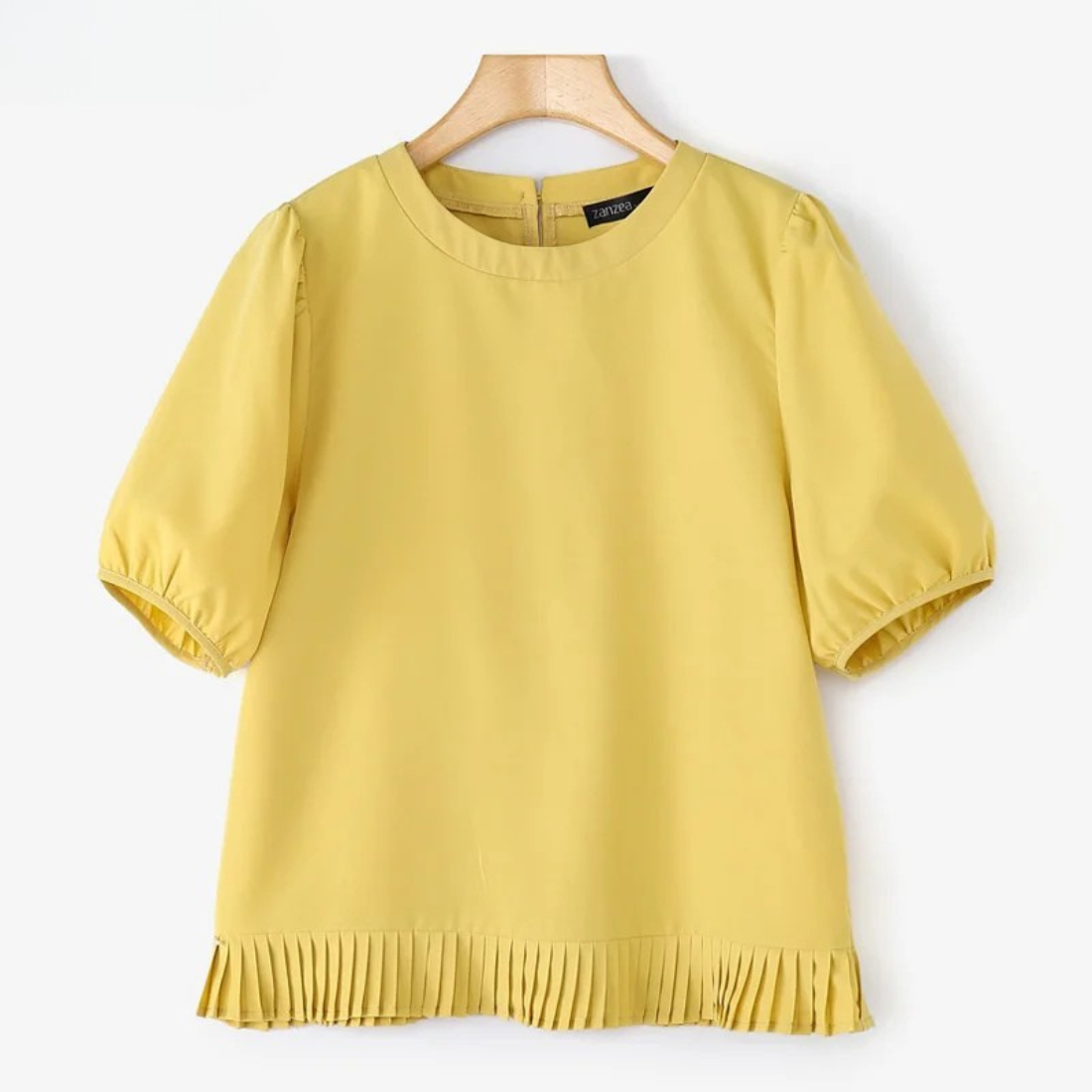 Rylee – Women’s Casual Puff Sleeve Blouse Loose Fit Round Neck Top - Auvrya