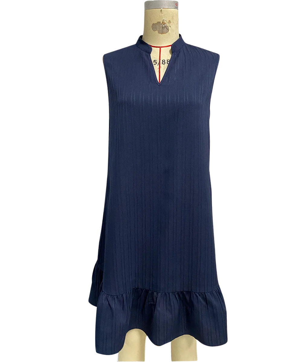 Sofia &ndash; Women&rsquo;s Casual A-Line Midi Dress Sleeveless Solid V-Neck - Auvrya