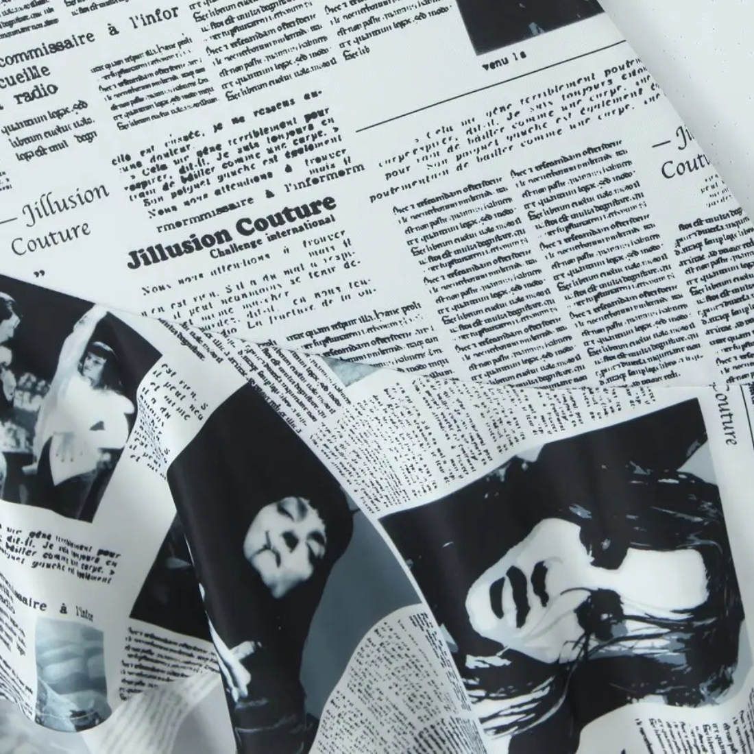 Stella – Women’s Cami Dress Newspaper Print Asymmetrical Hem - Auvrya